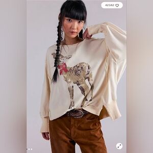 FREE PEOPLE 🦌 Printed Camden $98 NWOT LARGE